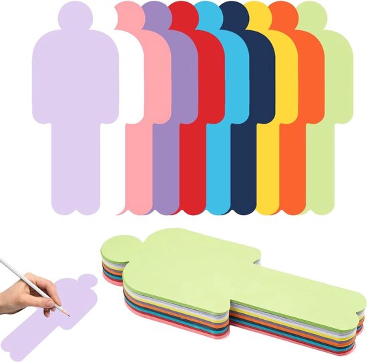 Kleurrijke Presentatiekaarten in 10 Kleuren, 150 Stuks, 20 x 8 cm, Ideaal voor Kantoor, School en Presentaties