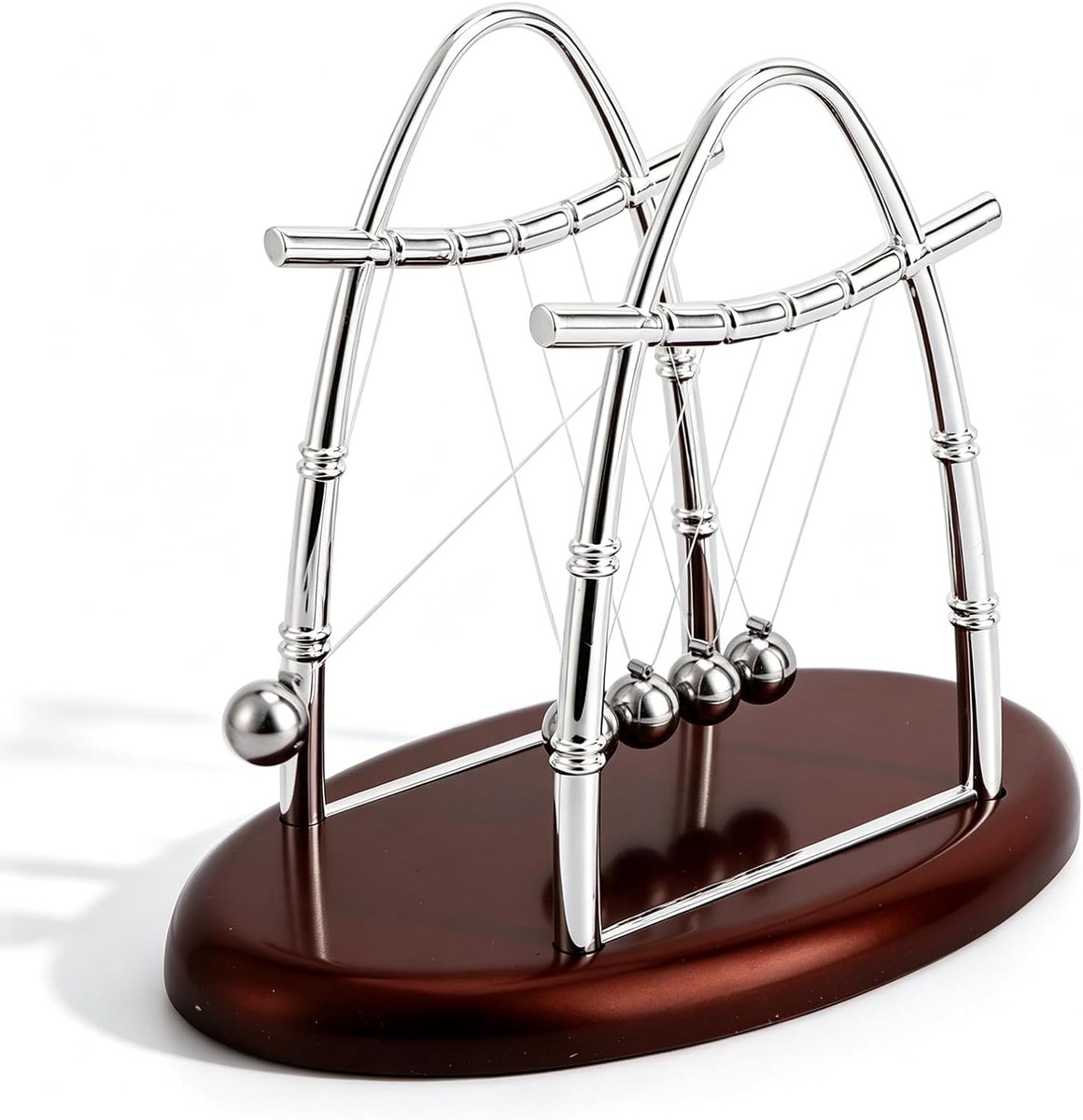 SnelShoppen - Newton's Cradle Balans Pendulum, Balansballen, Stalen Ballen, Fysica Speelgoed, Desk Ornament, Educatief, Decoratief, 4 Stuks