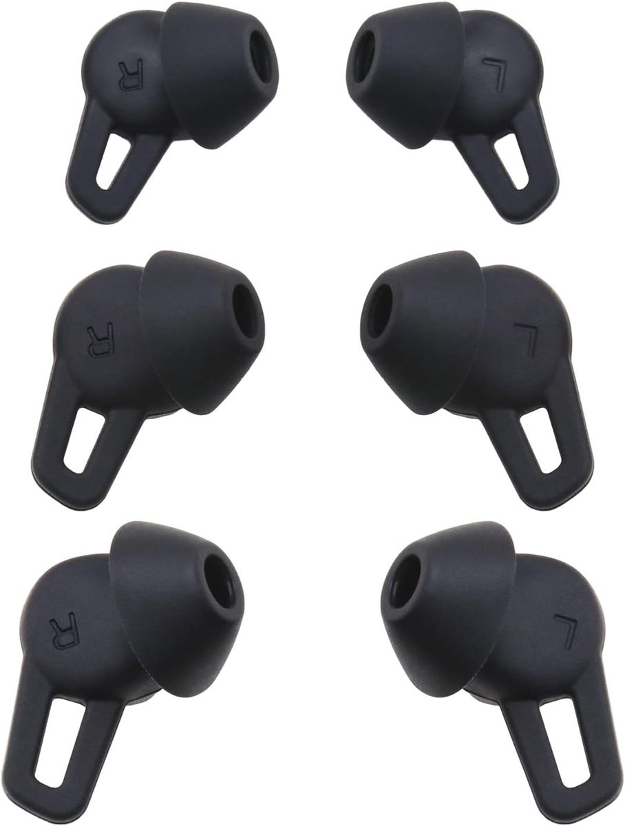 SnelShoppen - 3 Pairs Oordopjes Cover Zachte Siliconen Vervangende In-Ear Tips Geschikt voor Huawei FreeLace Pro Oordoppen S M L Zwart