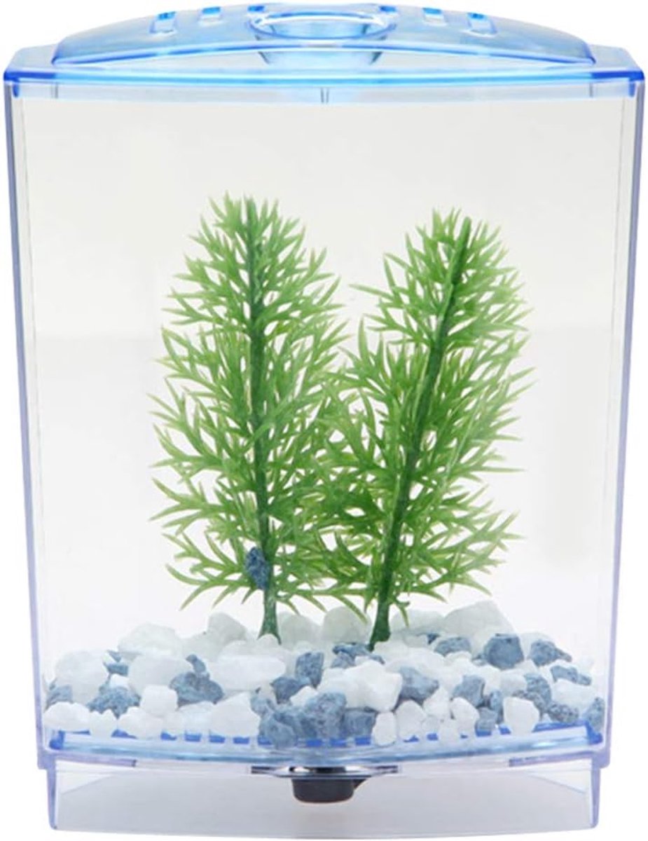 SnelShoppen - Mini Aquarium Acryl Transparant - Explosion Proof Betta Aquarium - Draagbaar Miniatuur Aquarium voor Zoetwater - Tropische Vis Houder me
