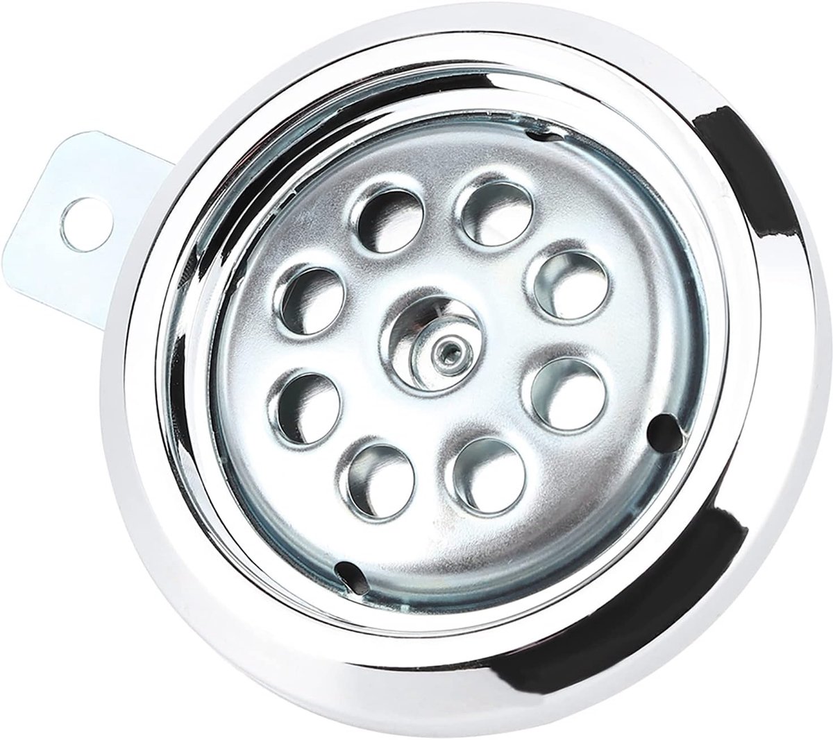SnelShoppen - Universele Motorhoorn Chroom Waterdicht 105dB Hardgeluids 12V 85mm met Honingraat Chroom Cover - Motorfiets Toebehoren
