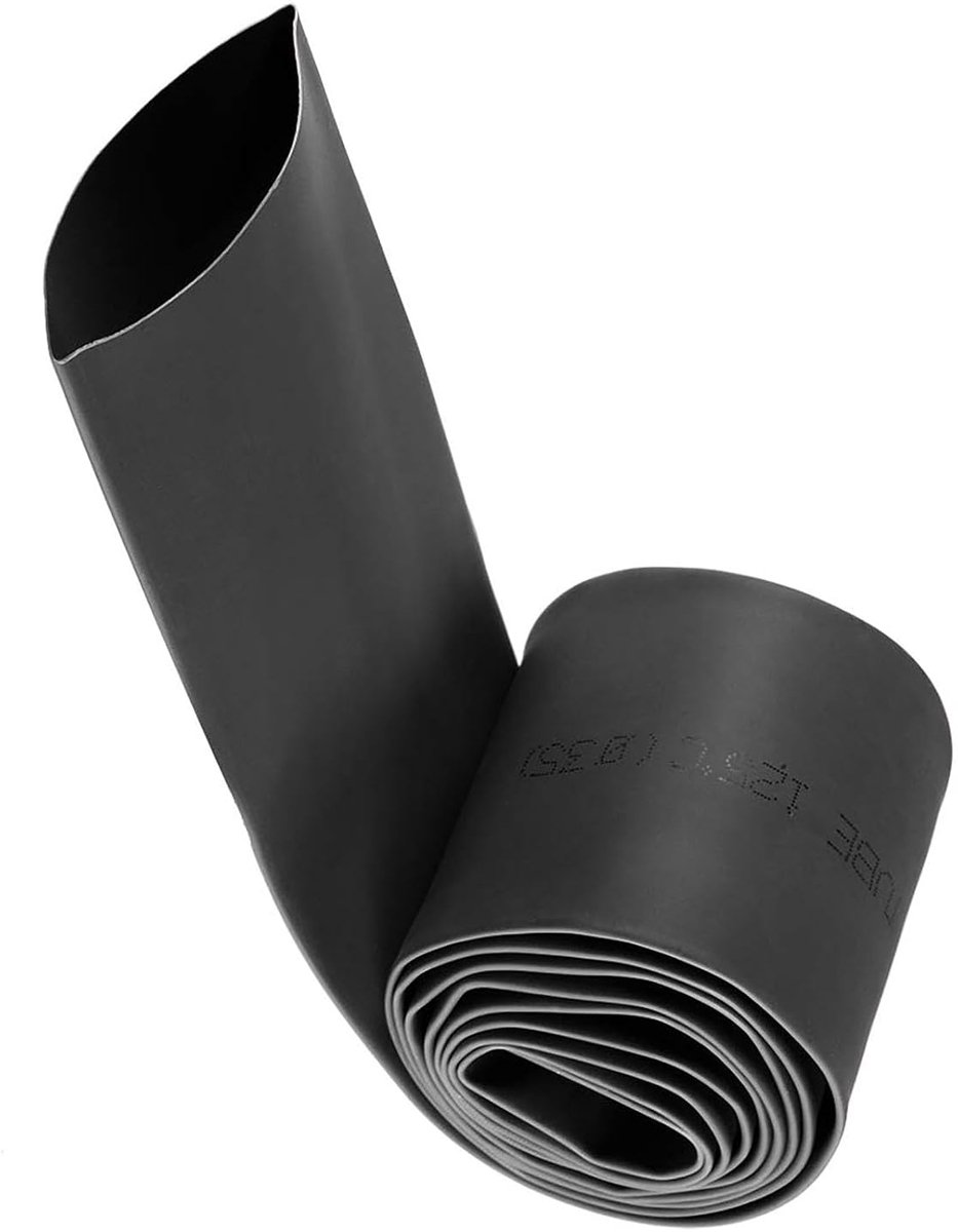 SnelShoppen - 35mm Krimpkous, 1m Verpakking, 2:1 Verhouding Lijm-Gelined Krimpkous voor Elektrische Isolatie, Reparaties, Kabel Wikkelen, Zwarte Kleur