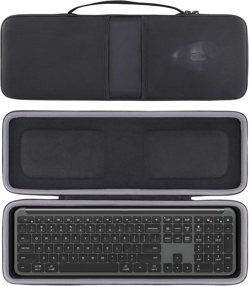 SnelShoppen - Hard Travel Case Beschermhoes voor Draadloze Toetsenbord en Muis Set, Geschikt voor Logitech Signature Slim K950 en M650, Compact en Lic