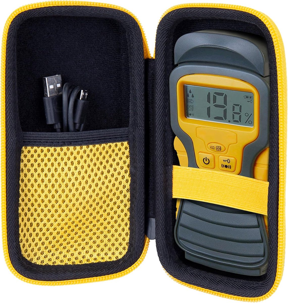 SnelShoppen - Sterke Draagbare Opbergcase voor Vochtmetertje, Hard Beschermingsmateriaal, Geschikt voor Brennenstuhl Vochtmeter, Ideaal voor Professio