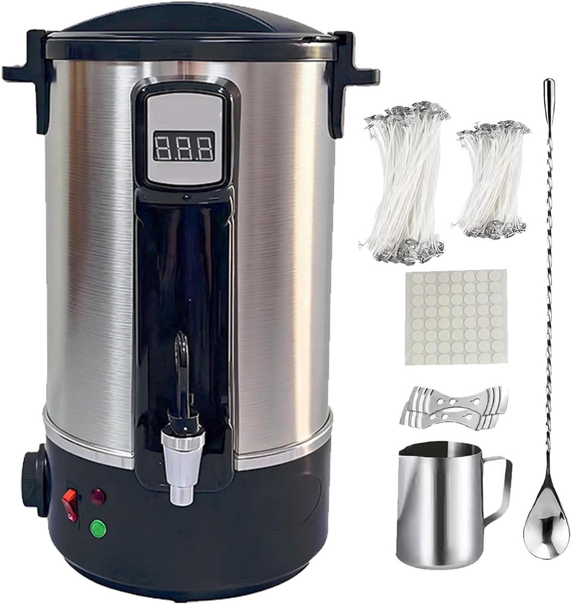 Elektrische Wax Smelter - Kaarsen Smeltkroes - Kaarsen Maken - Met Schenktuit - 20L - Zilver