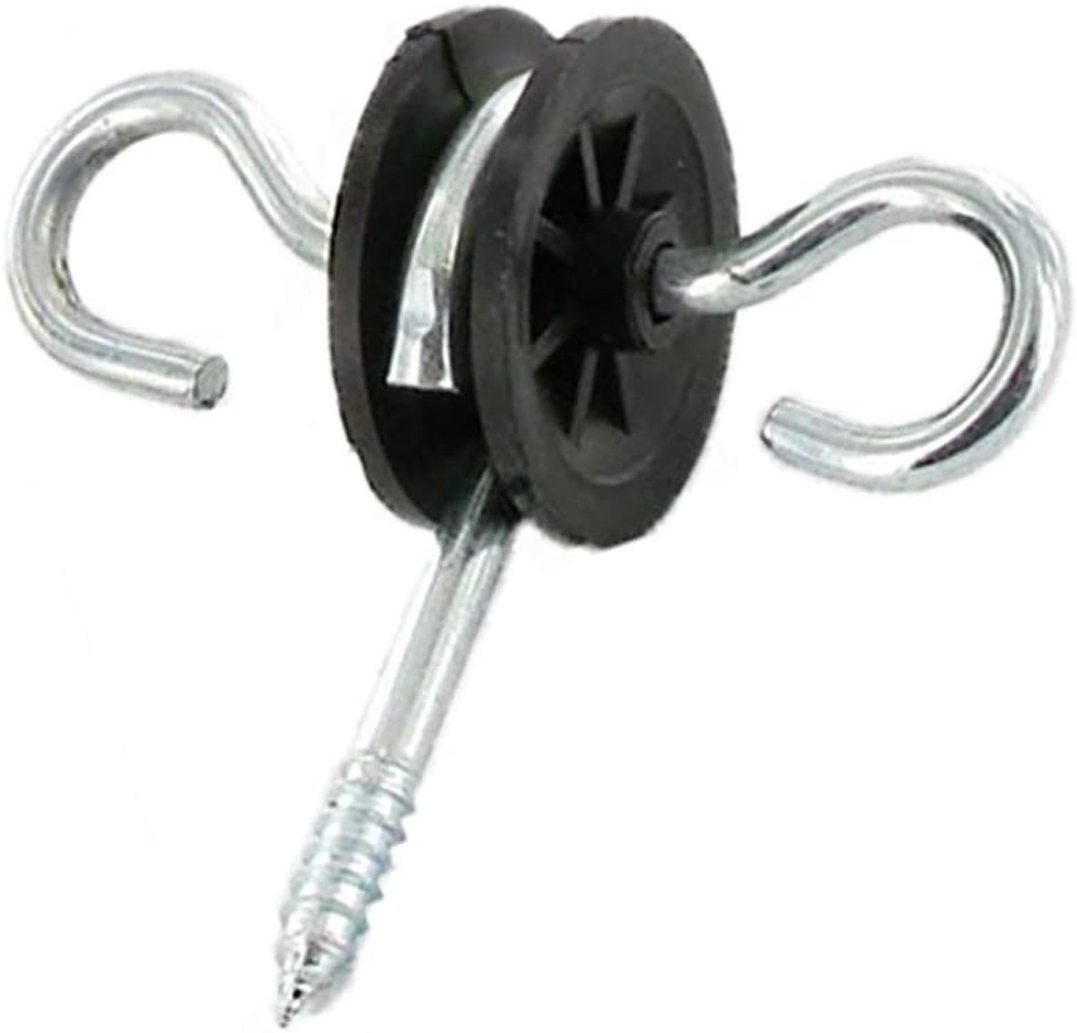 SnelShoppen - Willow Fence Isolator Deurhandgreep Isolator met 2 Ophangogen Ondersteuning Zwart 1 Stuk - Galvaniseerd Staal en Polypropyleen