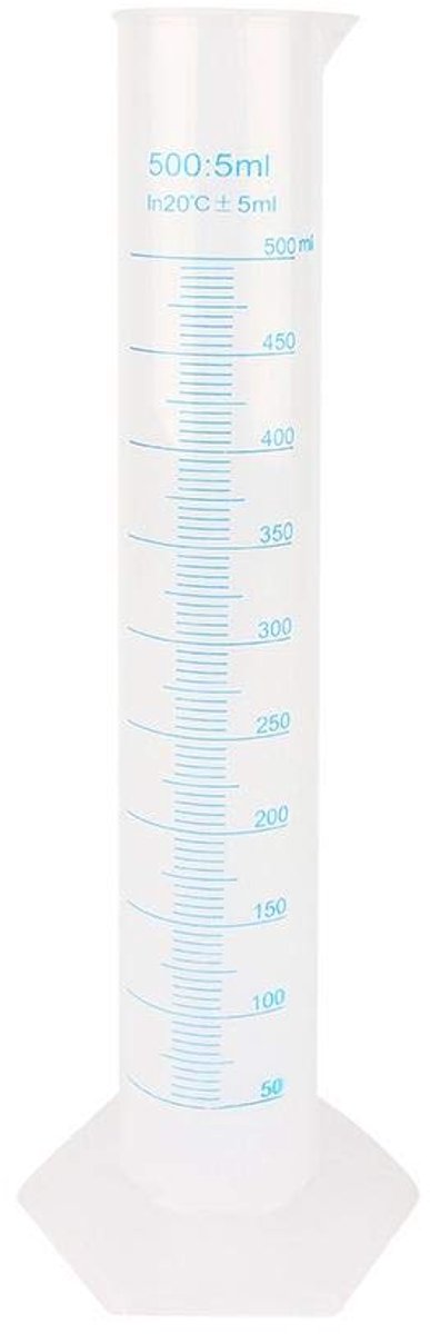 SnelShoppen - 500 ml Transparante Meetcilinder van Plastic - Professionele Meetinstrumenten voor Laboratorium - Stabiliteit met Brede Basis - Ideaal v