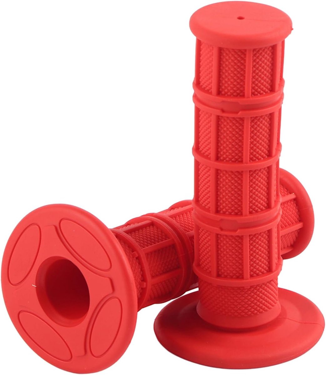 SnelShoppen - 1 Paar 22mm 7/8" Universele Motorfiets Handvatten met Rubber Hefboom (Rood) - Antislip, Duurzaam, Corrosiebestendig, Geschikt voor Diver