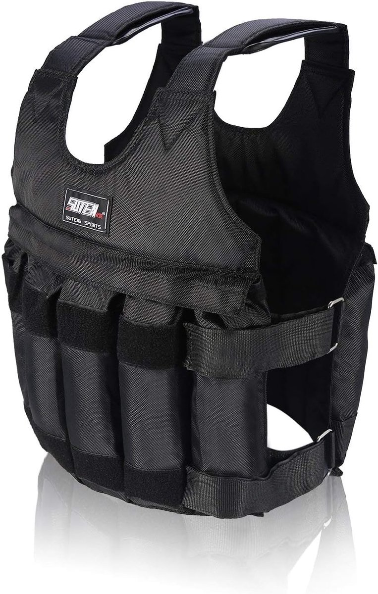 SnelShoppen - Verstelbare Bokszak Gewichten Vest voor Gewichtstraining - Ideaal voor Militaire Training - Camo - Tot 50kg Belastbaar - 16 Pockets voor