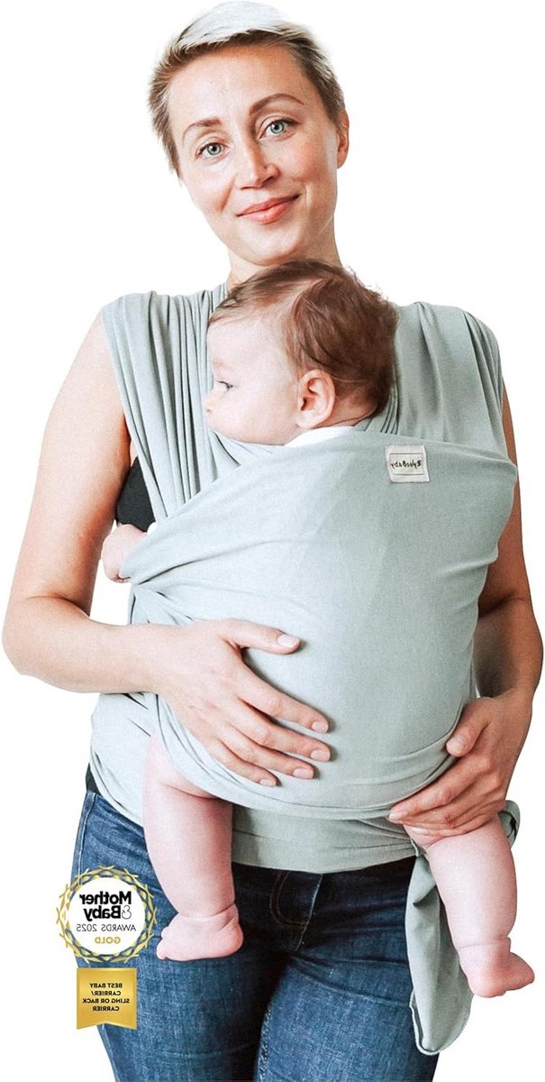 Babydraagdoek - Draagzak - Baby dragen - Zachte rekbare stof - Tot 15 kg - Saliegroen