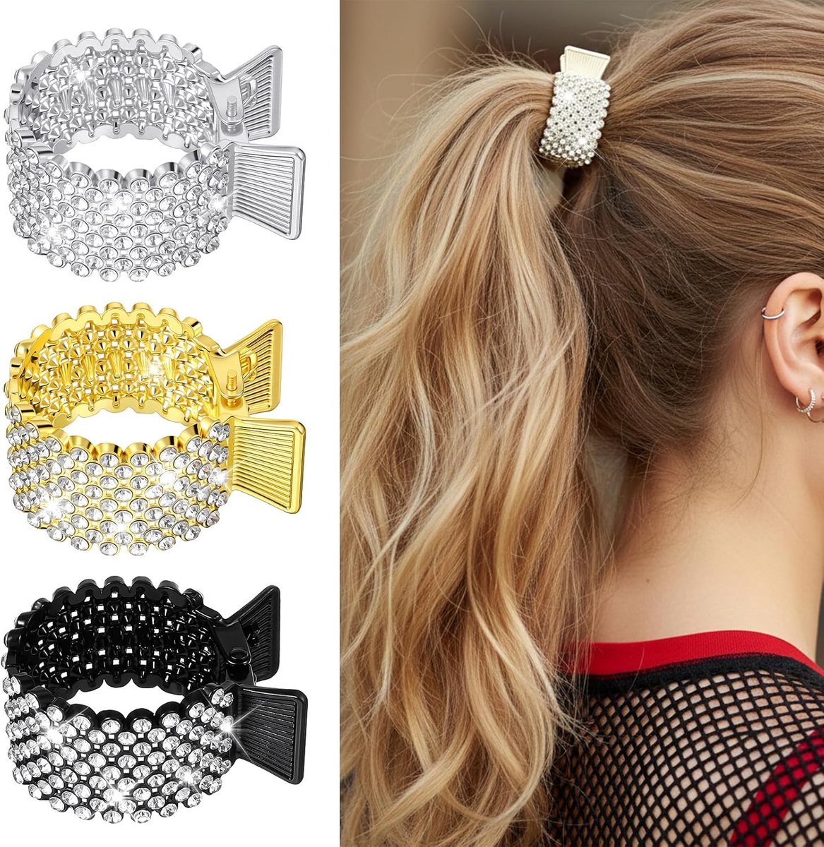 Haarspelden set 3 stuks - rhinestone - non-slip - elegant voor elke dag - ShopVlot