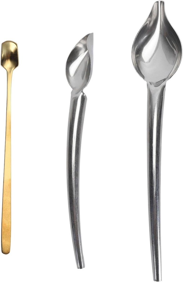 SnelShoppen - Chef Plating Tools - 3 Delige Decoratieve Lepels - Multifunctionele RVS Plating Drizzle Lepels voor Gerechten, Taarten, Koffie - Keuken
