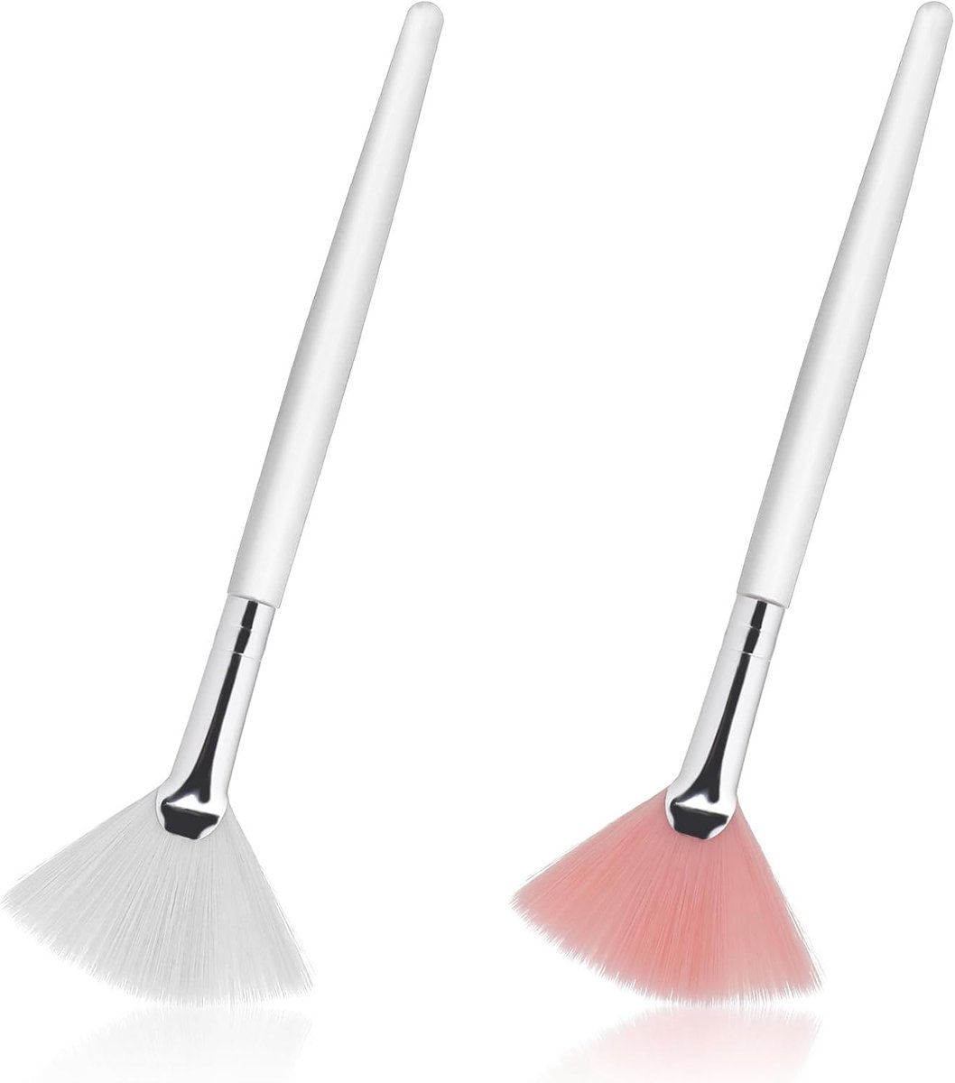 Maskerkwasten set van 2 - 15 cm zachte penseel voor gezicht - hoge kwaliteit nylon haren - SnelShoppen