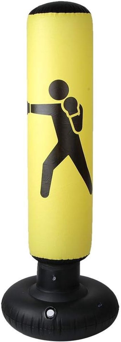 SnelShoppen - Opblaasbare Boxsack voor Kinderen - Staande Boxsack voor MMA en Kickboksen - Verbeter Beweging, Coördinatie en Fitness (Geel)