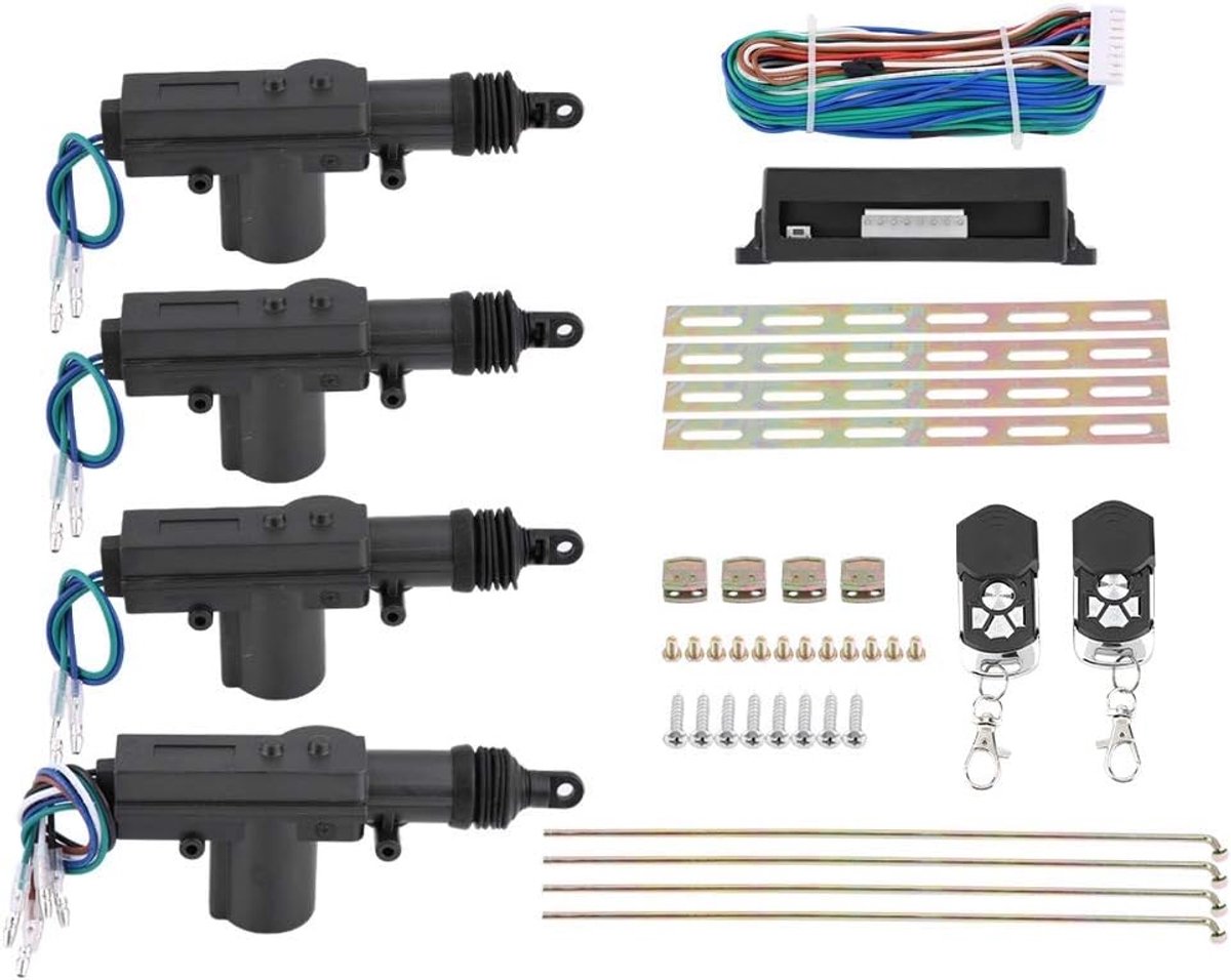 SnelShoppen - Universele Auto Deurslot Keyless, Centrale Vergrendeling Kit voor 2 of 4 Deuren, Afstandsbediening tot 30 Meter, Veilig en Comfortabel