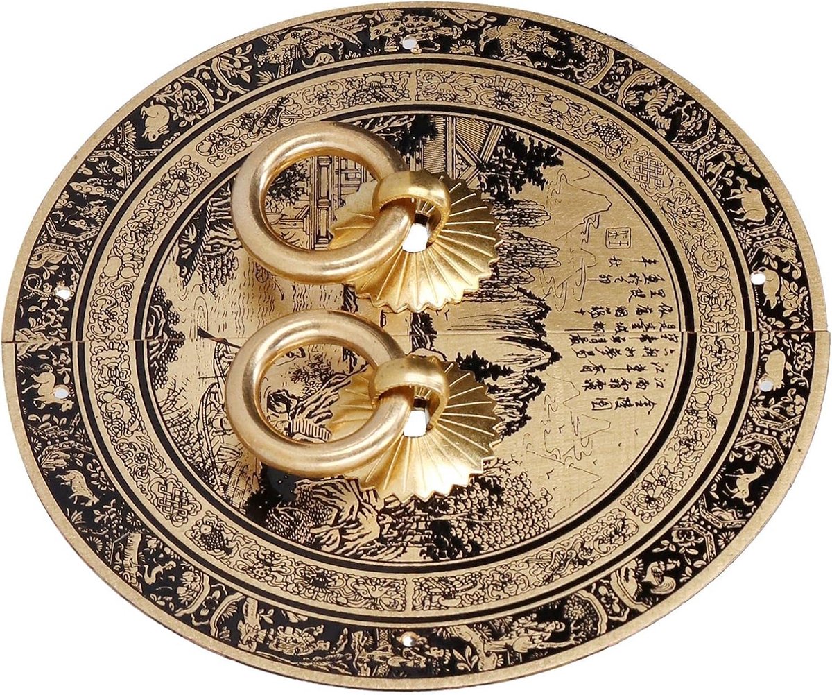 SnelShoppen - Vintage Stijl Messing Handvat 11cm, Origineel Patroon Ladehandvat voor Antieke Chinese Meubels, Duurzaam en Roestvrij, Perfect voor Thui