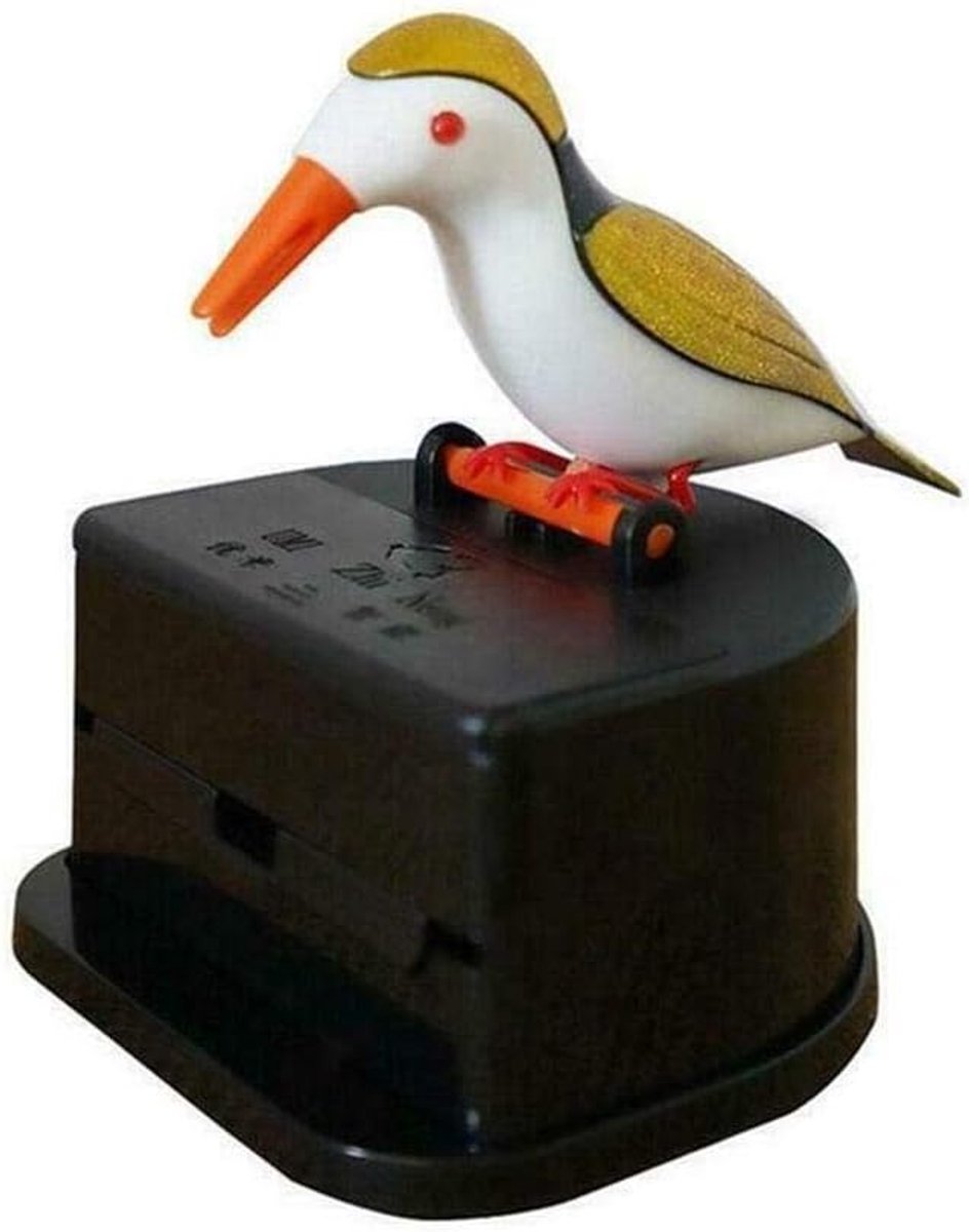 SnelShoppen - Automatische Tandenstoker Houder Dispenser, Unieke Vogel Motief Tandenstoker Box, Houten Tandenstoker Opbergdoos voor Thuis, Kantoor, Ko