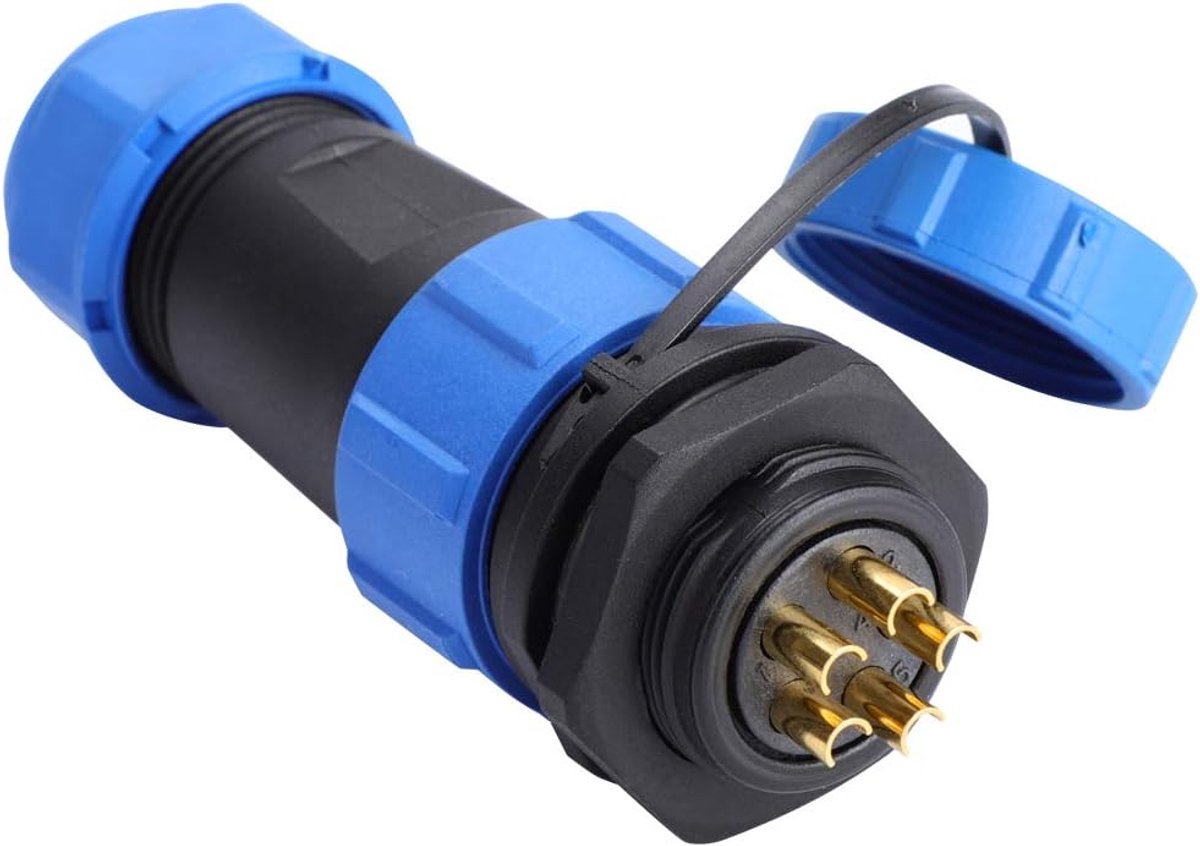 SnelShoppen - IP68 Waterdichte 5Pin Male Connector - Metaal Fitting - Goud Geplateerd - Duurzaam en Veilig voor Buitengebruik - Voor Elektrische Toepa