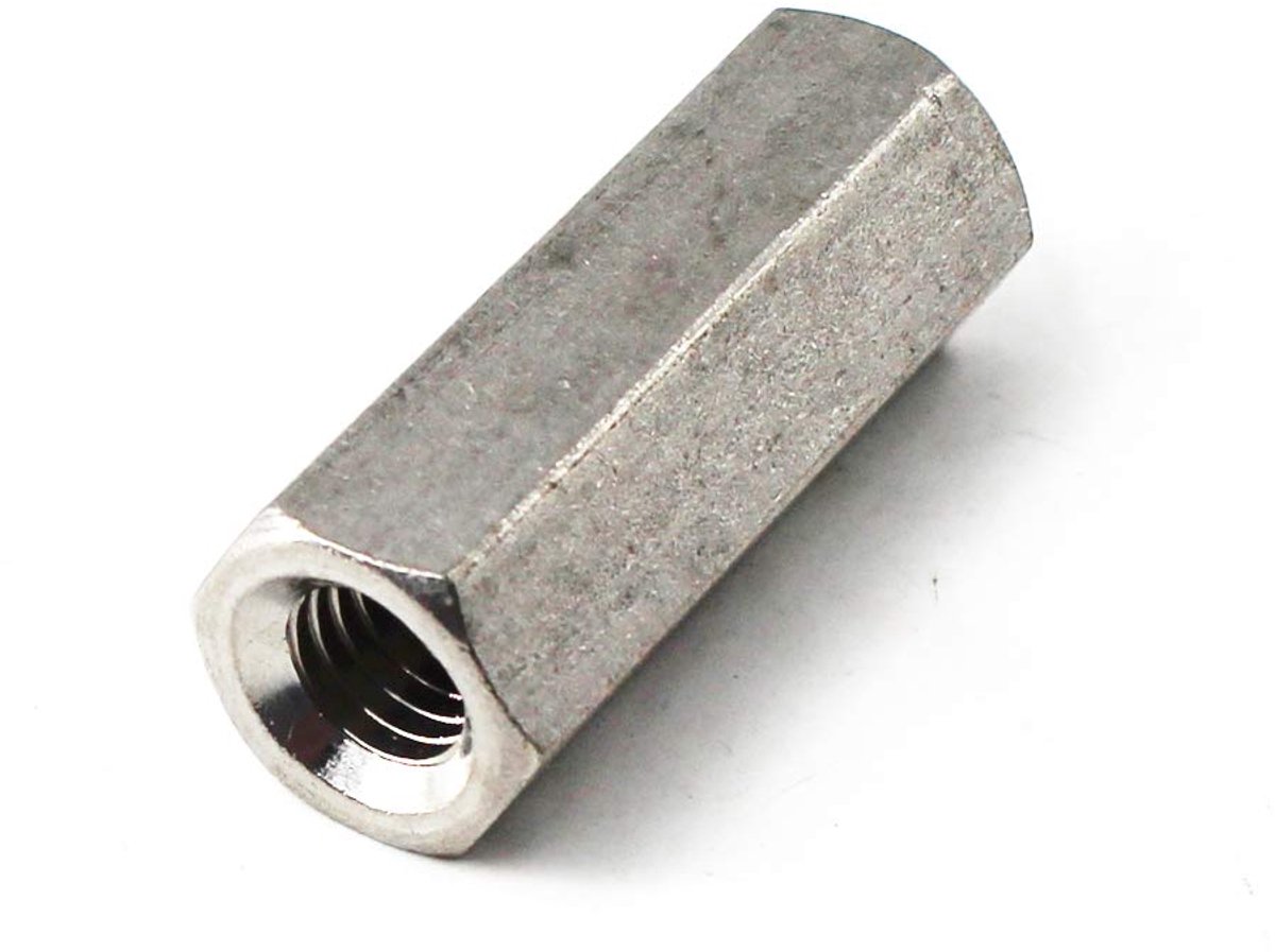 SnelShoppen - M4x7x15 Lange Hex Koppelmoer 304 RVS Rond Stang Koppelmoer (Verpakking van 30) voor Bouw en Klussen
