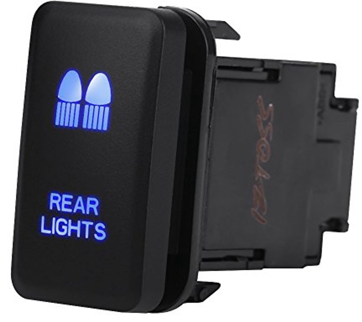 SnelShoppen - Auto Rocker Switch ON-OFF LED Lichtschakelaar 12V Blauw LED Auto Aan Uit Schakelaar voor Achterlichten - Hoogwaardige ABS Materiaal - Du