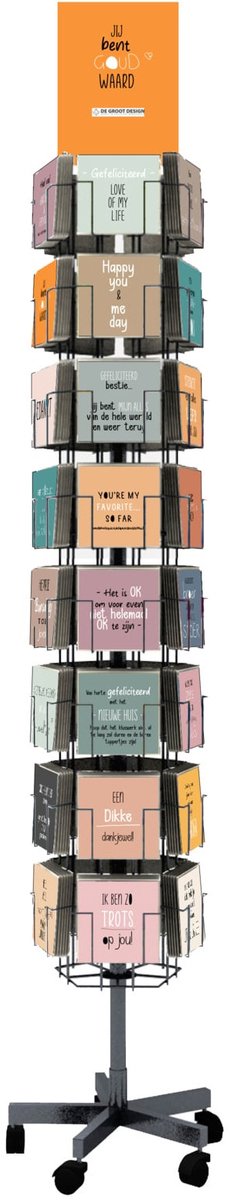 Favorite 15x15 cm complete serie per 6 stuks inclusief display in bruikleen, topkaart en backcards