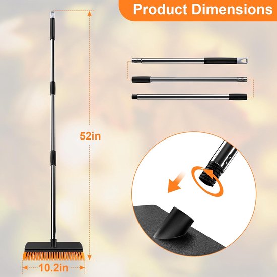 Tuinhark Heavy Duty - 10,2 inch borstelkop - rubberen schraper - ideaal voor het vegen van oprit en terras - SnelShoppen — afbeelding 3