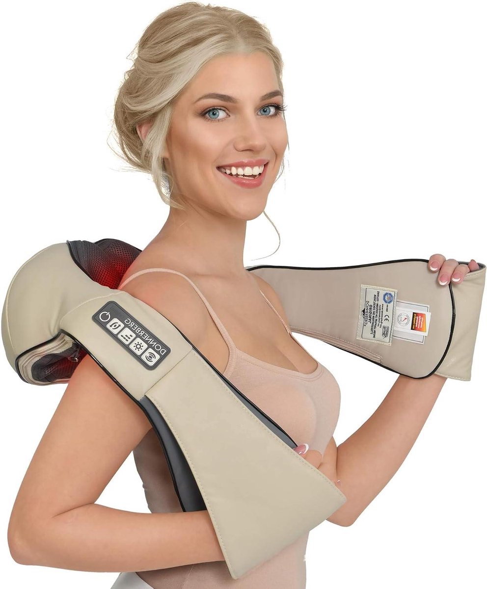 Nekmassageapparaat - Shiatsu apparaat - Spierontspanning - Warmte en vibratie - 50 x 43 x 176 cm - Zwart