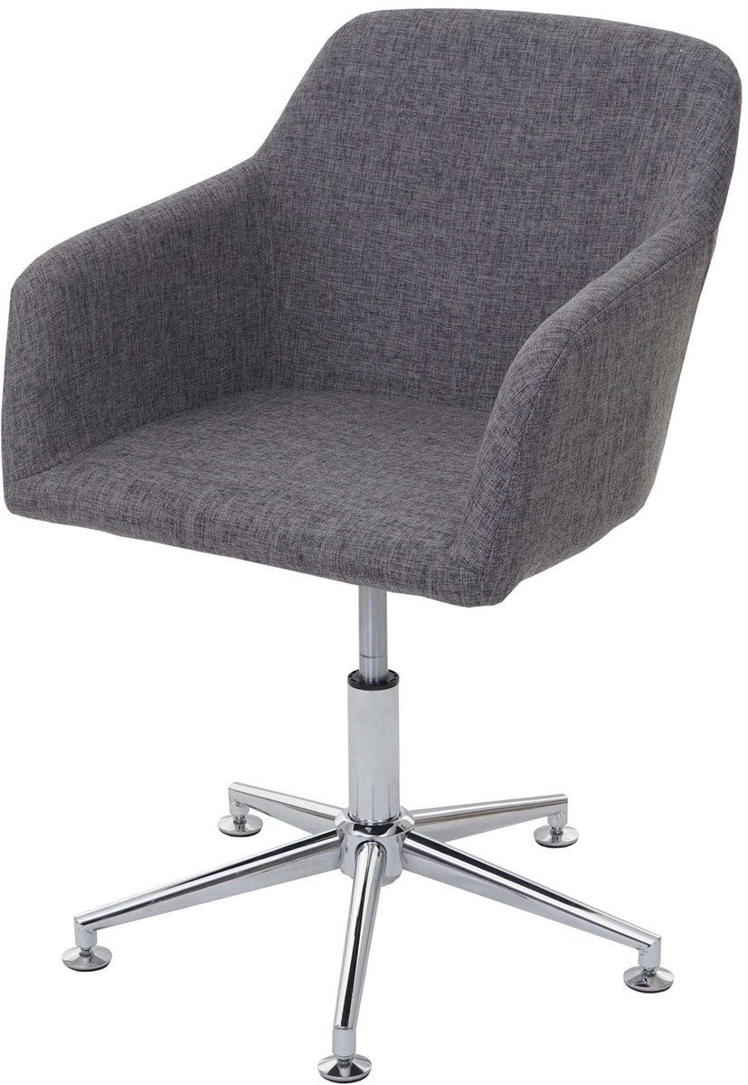 MCW Set van 6 eetkamerstoelen MCW-A74, draaistoel loungestoel, in hoogte verstelbaar ~ textiel, grijs