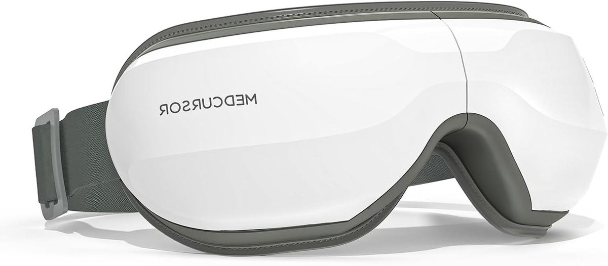 Oogmassageapparaat met warmte - Verwarmd oogmasker - Oogvermoeidheid verlichten - Vijf massagemodi - 1999 x 14 cm - Wit
