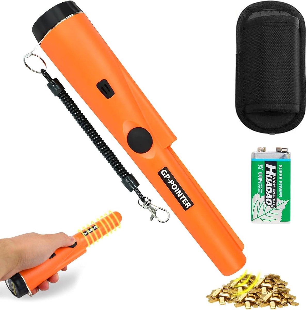 Waterdichte draagbare metaaldetector voor goud, sieraden en schatten - 360° scan, IP66 bescherming