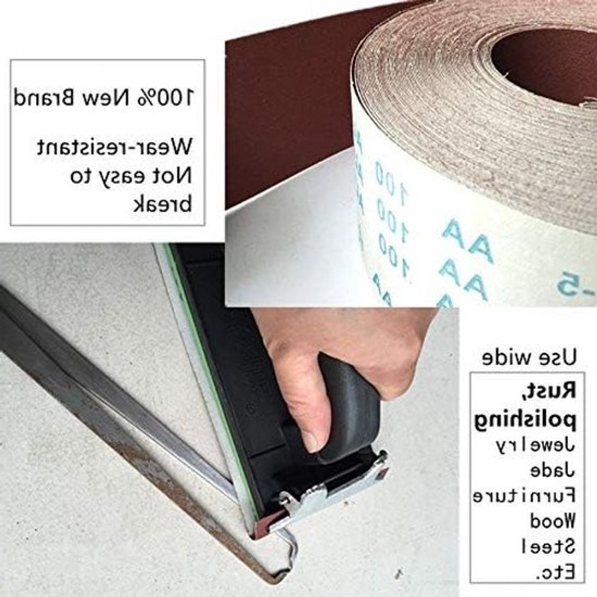 Emerydoek Rol 1 Meter 80-800 Grit - Flexibel Schuurpapier voor Handmatig Schuren van Gebogen Oppervlakken en Contouren, Ideaal voor Polijsten en Schuren