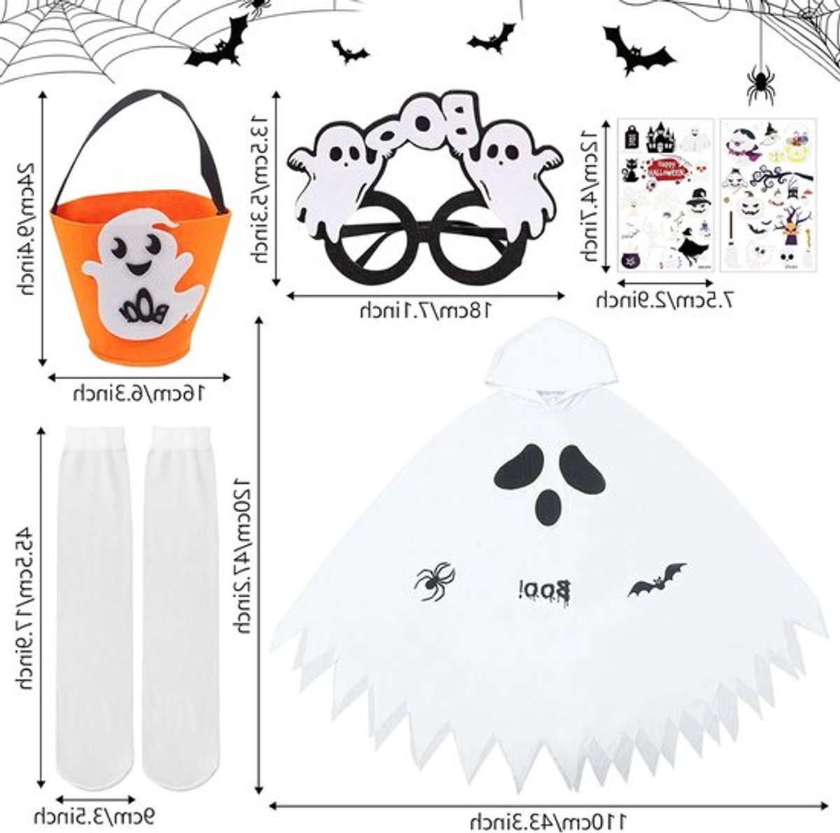 Spookachtig Halloween kostuum voor kinderen, ideaal voor carnaval, themafeesten en cosplay evenementen