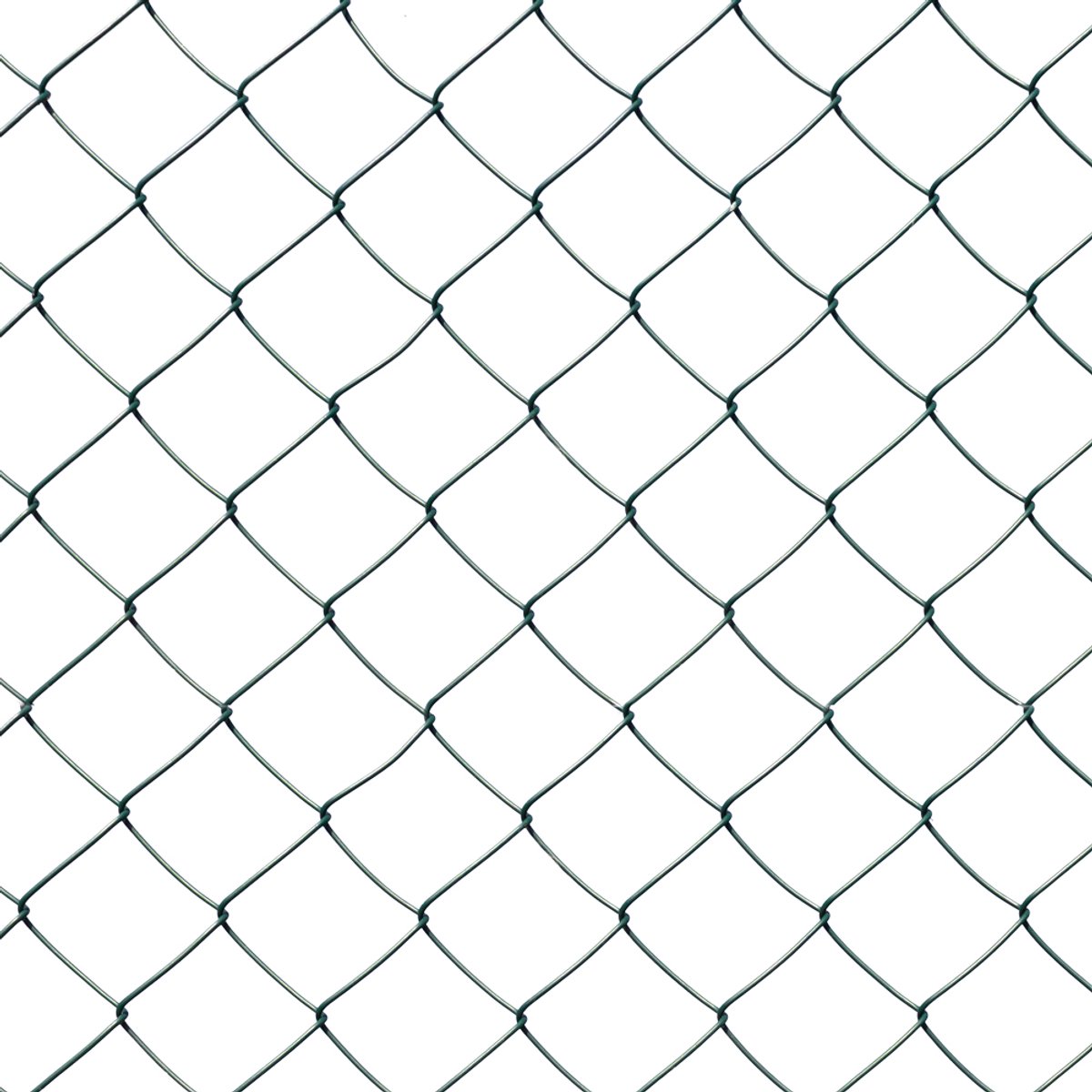 V2Aox PVC-gecoat gaashekwerk in groen, draaddikte Ø 2,8 mm, maaswijdte 60 x 60 mm, vierkante mazen.