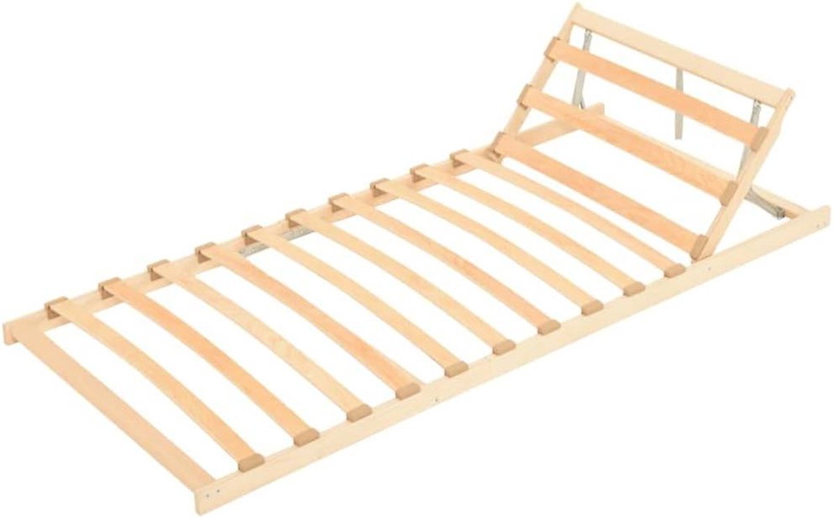 Houten Lattenbodem - Bedbodem Met Latten - Goede Nachtrust - Verstelbare Hoofdsteun - 80x200 cm - Bruin