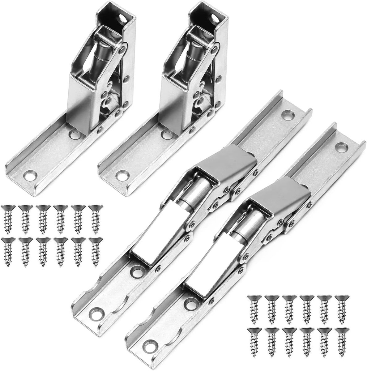 Hinges voor Vouwrekken en Verborgen Bureauhouder - 4 Stuks met Schroeven voor Kastdeuren en Meubeltoepassingen