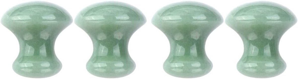 Massage Stenen Set - Gezichtsroller Gua Sha - Huidverzorging Ontspanning - Natuurlijk Aventurijn - 4 stuks - Groen