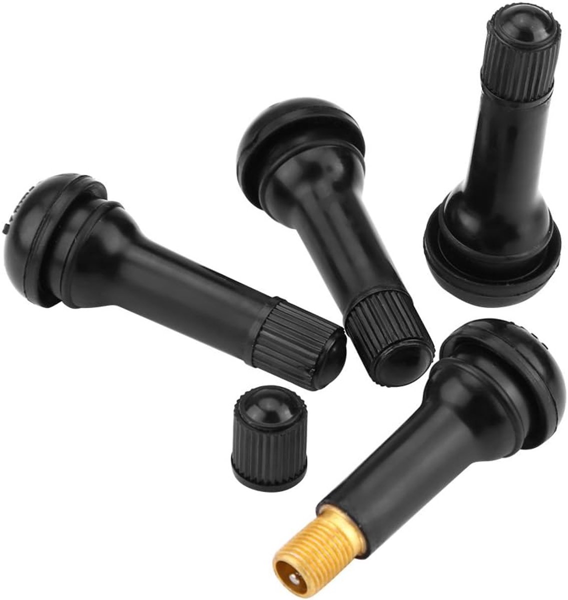 SnelShoppen - 4 Stuks Tyre Valve Shaft Rubber TR414, 5.1 cm, Auto Wielen Snap-On, Ventieldop, Duurzaam en Weerbestendig