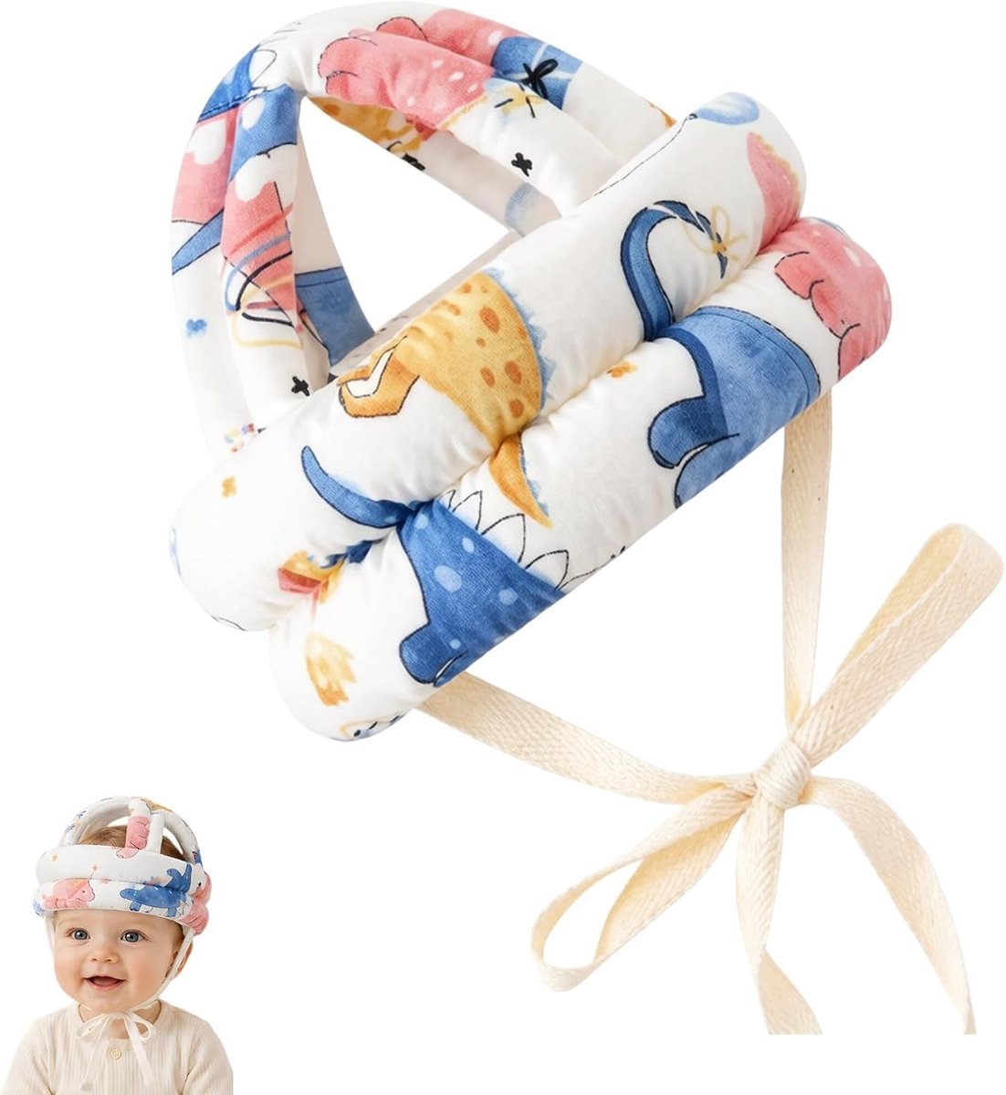 Verstelbare babyhelm voor peuters (6-36 maanden), ademend en zacht, anti-botsing bescherming voor gevoelige hoofdjes, ideaal als babycadeau
