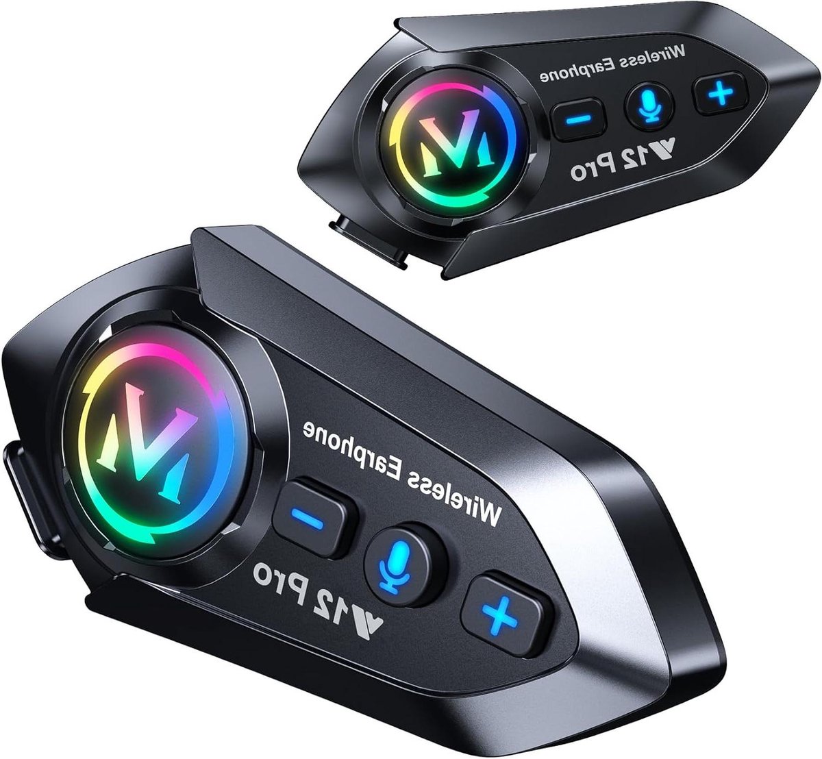 Motorhelm Headset - Communicatiesysteem Helm - Motorrijders Communicatie - Dual Chip Bluetooth 5.4 - 2 Stuks - Zwart