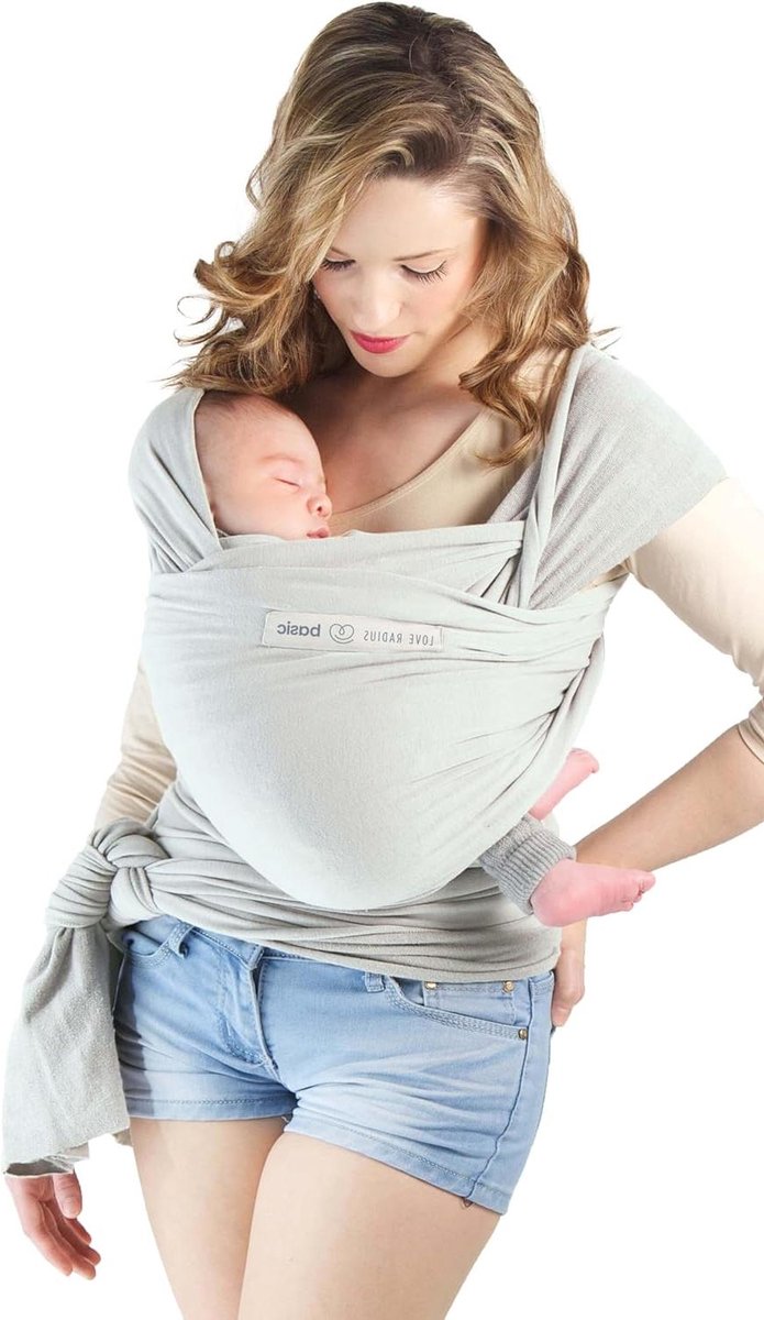 Draagdoek Baby - Rekbare Sjaal - Baby Dragen - Eenvoudige Knoop - Geboorte tot 9kg - Parel