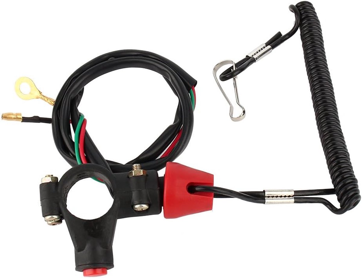 SnelShoppen - Veiligheidsschakelaar voor Watermotorfiets - Motor Stop Schakelaar Vervangingskabel 12V Lanyard Schakelaar Veiligheidstether Buitenboord