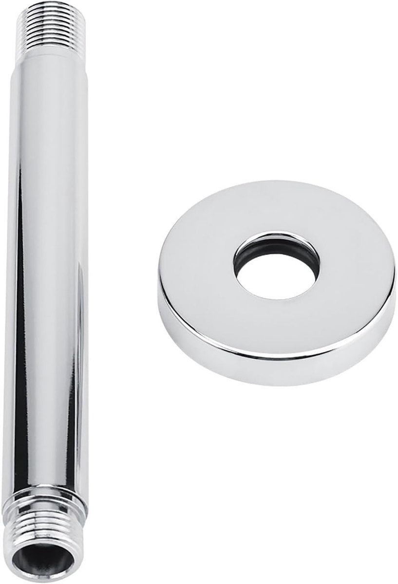 SnelShoppen - Douchearmen, Plafondmontage Douchekop Uitbreiding, G 1/2 RVS Topdeel Douchearm Pijpuitbreiding (Verchroomd)(15Cm/6In)