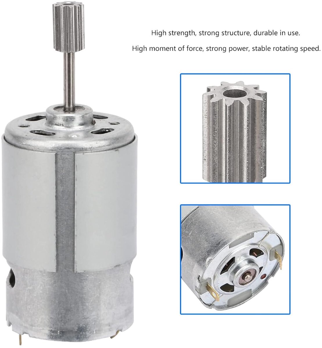 SnelShoppen - 6V RS550 Hoge Snelheid Micro Motor met Twee Tandkoppen voor DIY Hobby Elektrische Speelgoedauto en Motorfiets 6V (550-20000)