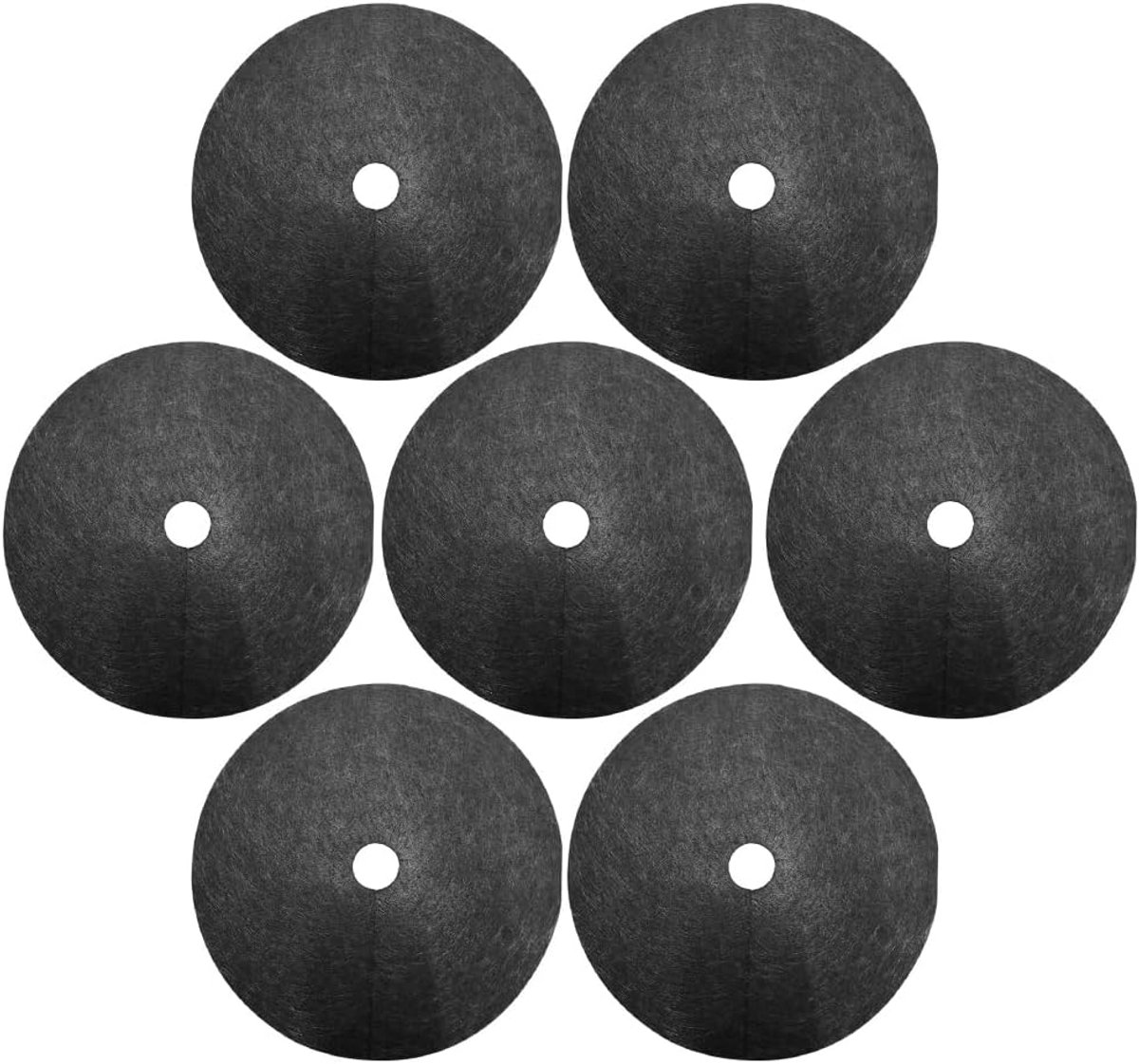 SnelShoppen - 20 Stuks Tuin Onkruidmat Biologisch Afbreekbare Mulchringen voor Boom Bescherming - Zwart 4cm - Duurzaam Non-woven Materiaal - Onkruidbe