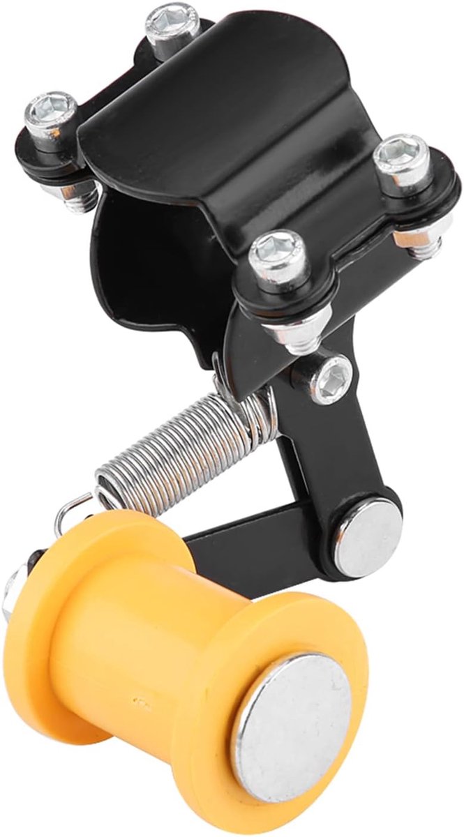 Motorfiets kettingspanner met drie veiligheidswielen - universeel - zwart - zorgt voor optimale kettingspanning - ShopVlot