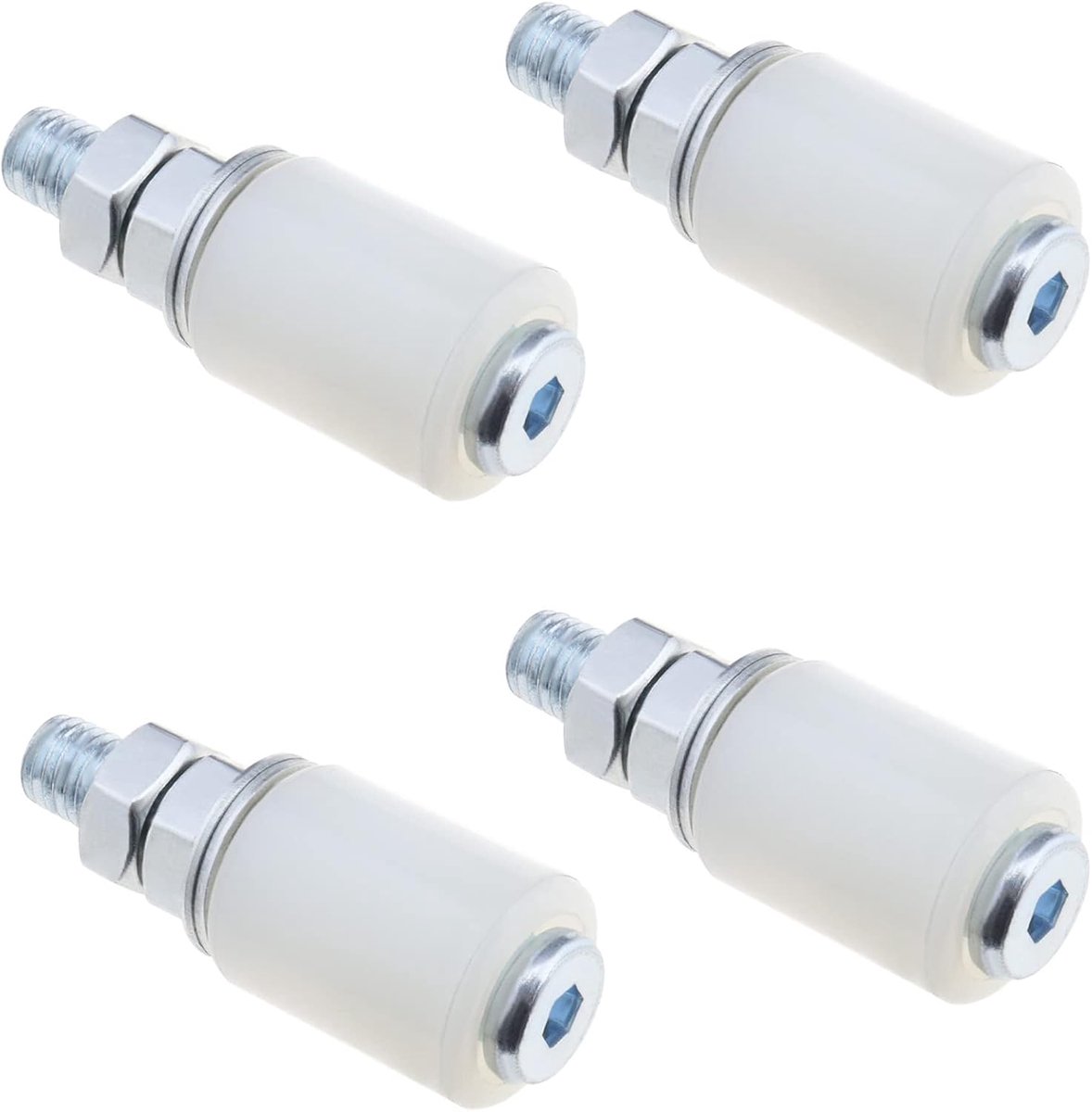 SnelShoppen - 4-Delige Nylon Wielen voor Schuifdeuren - Stalen en Nylon Deurrollen - 27 x 35 mm - Ideaal voor Garagedeuren en Barn Deuren - Vloergids