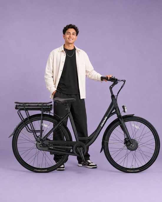 Crown Sydney - Elektrische Damesfiets - Elektrische Stadsfiets - 7 versnellingen - 28 inch - 52 cm - Mat Black van Crown — afbeelding 3