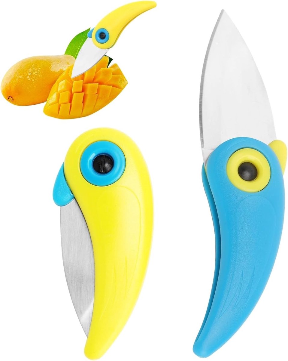 Vouwmes Set van 2, Mini Multifunctioneel Vouwmes voor Fruit en Vogel, Ideaal voor Picknicks en Kamperen