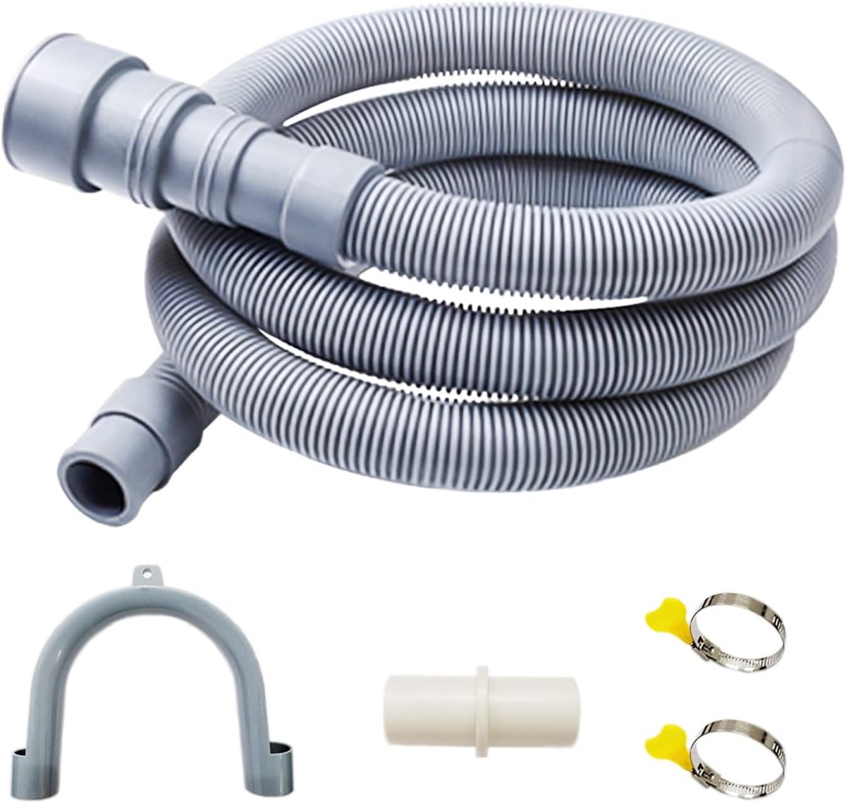 Washing Machine Flexible Drain Hose Extension Kit with 1 x Extension Adapter, 2 x Hose Clamps, 1 x U Pipe Holder (3 - ShopVlot