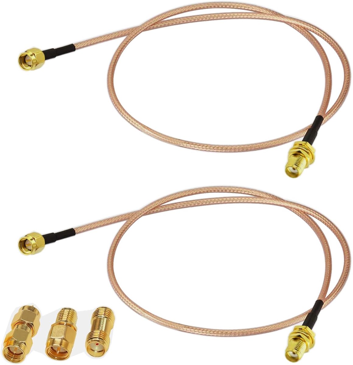 SnelShoppen - 2pcs SMA Bus naar SMA Plug Kabel 30cm RG316 Coaxkabel voor WiFi Antenne Verlenging, 50 Ohm, Ideaal voor Netwerkverbindingen
